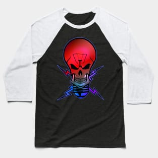Skull Bulb Red Light Baseball T-Shirt